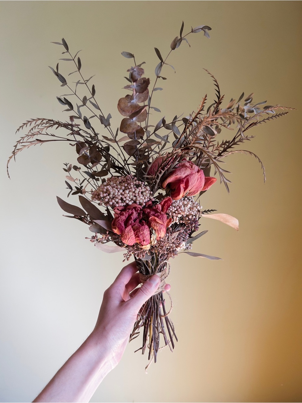 Summer Fields Bouquet, Hand Crafted Dried Flowers, Rustic Cottagecore Decor